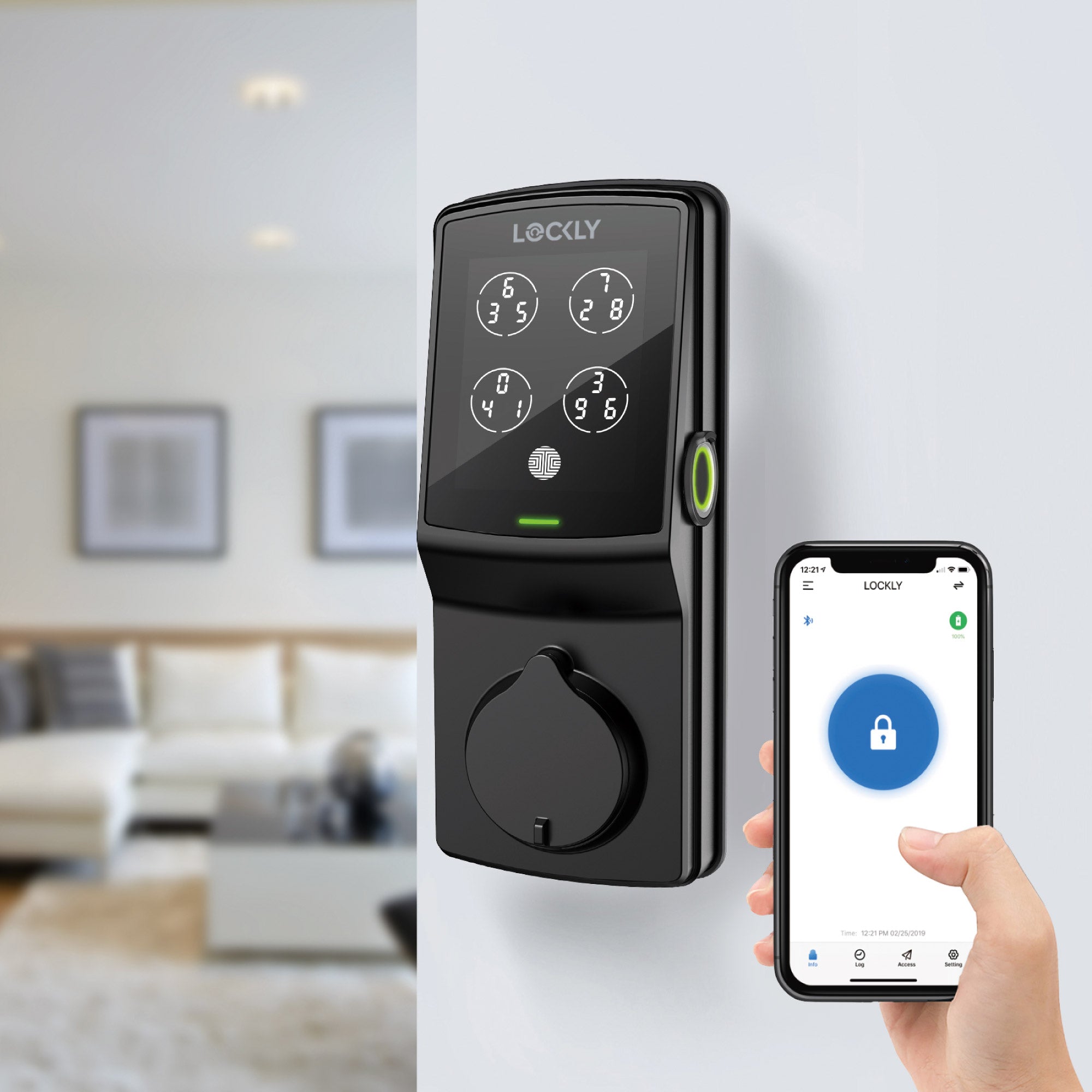 Lockly Secure Plus 智能門鎖(PGD728F)|平頭鎖