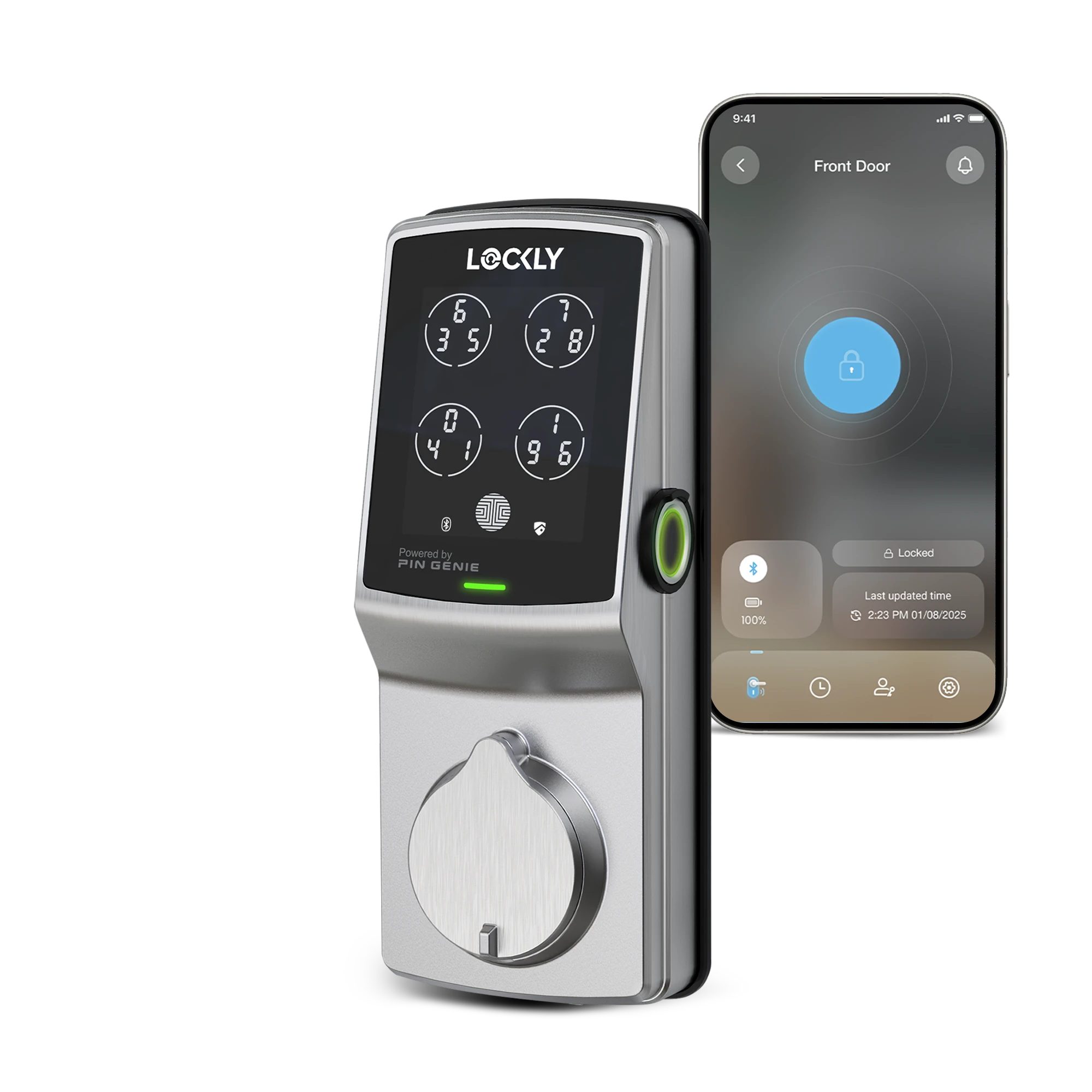 Lockly Secure Plus 智能門鎖（PGD728F）｜平頭鎖